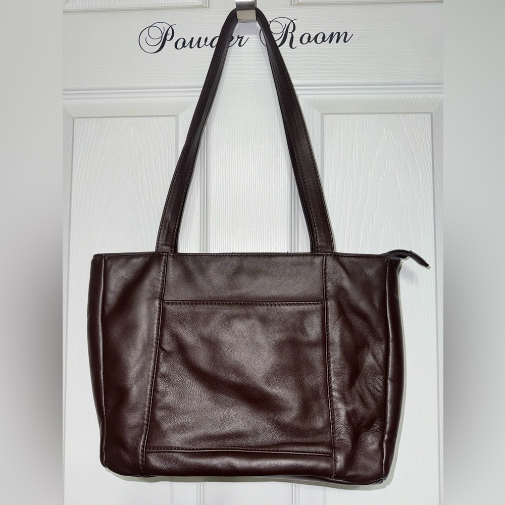 Wilsons Leather Tote Organizers Classic Brown Leather Shoulder Bag - Picture 2 of 10